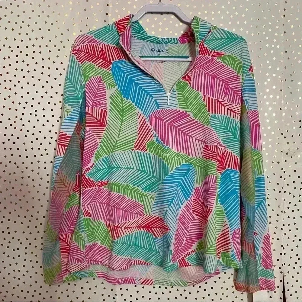 IBKUL Ladies Marley Print Colorful Long Sleeve